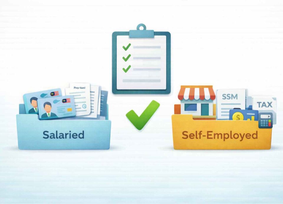 Bank ready loan document checklist Malaysia for salaried and self employed applicants