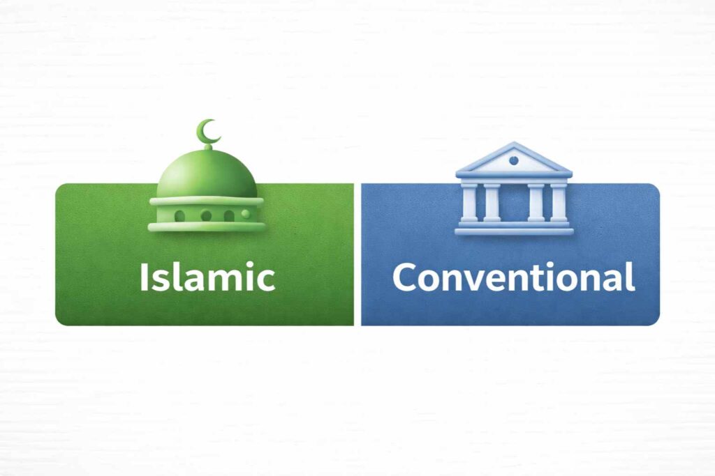 Islamic vs conventional SME financing Malaysia icon comparison